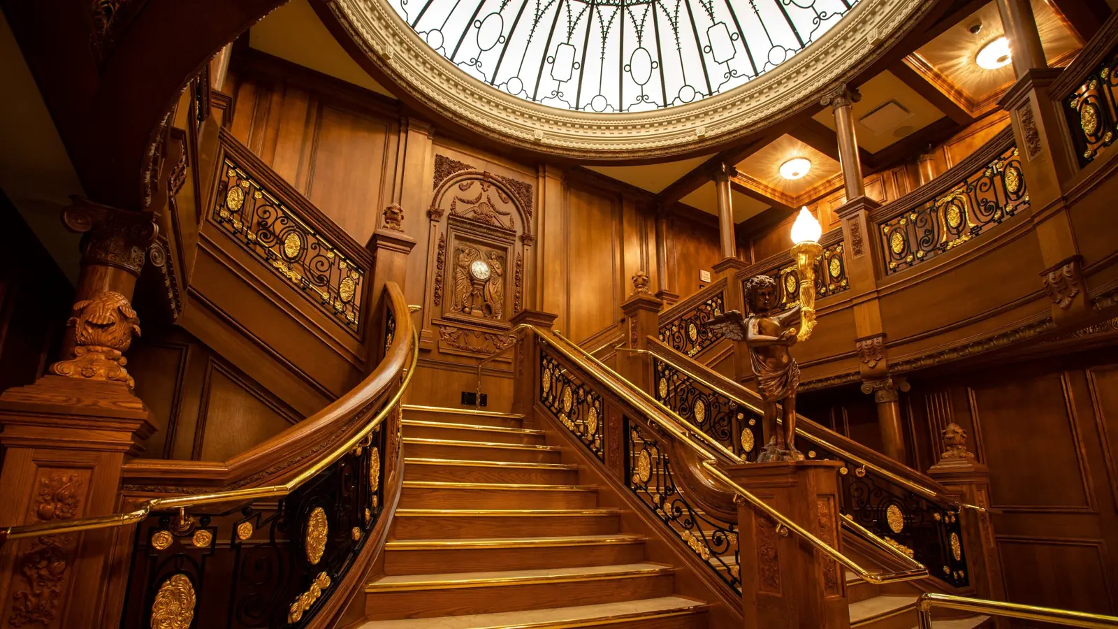 Titanic Museum exterior with half-scale ship replica